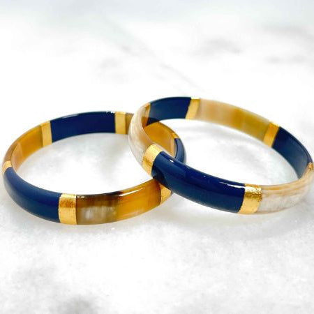 bracelet-jonc-bleu-nuit-et-feuilles-dor-en-corne-veritable-12-cm