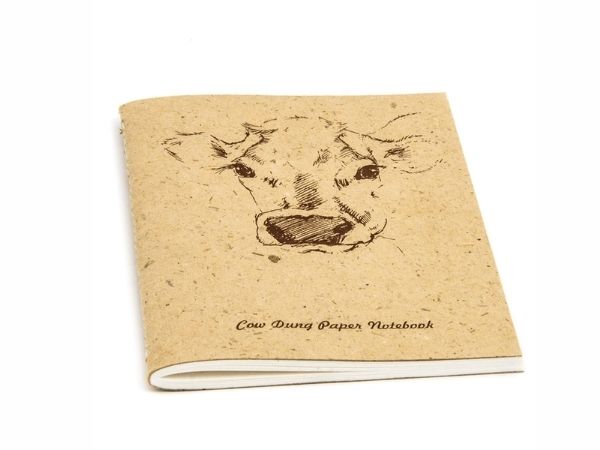 Carnet en papier de bouse et de thé - Motif Vache