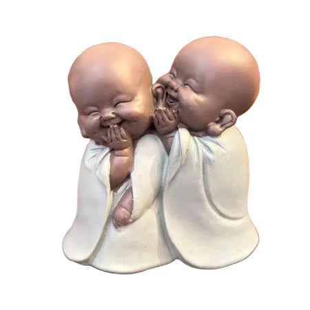 Figurine 2 bonzes rieurs