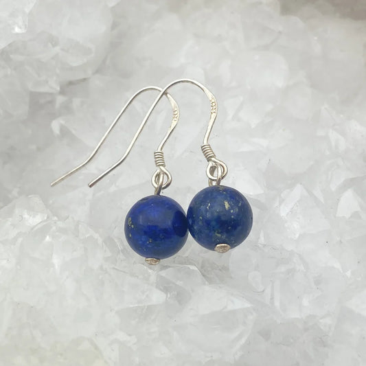 Boucles d'oreilles argent et perle lapis lazuli
