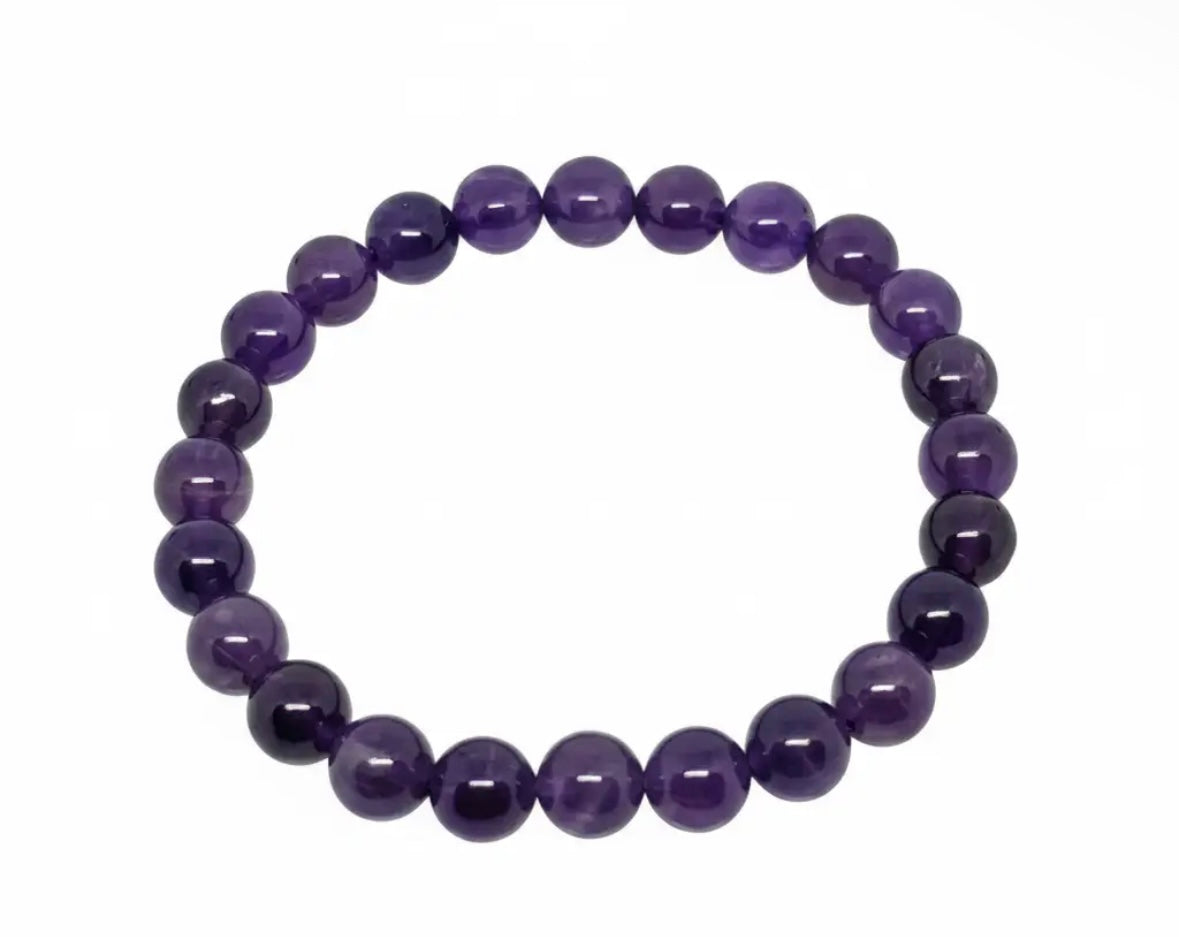 Bracelet en perles d'améthyste naturelle 8mm