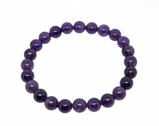 Bracelet en perles d'améthyste naturelle 8mm