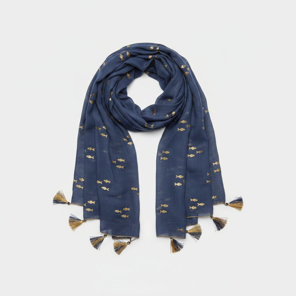Foulard pareo coton poissons