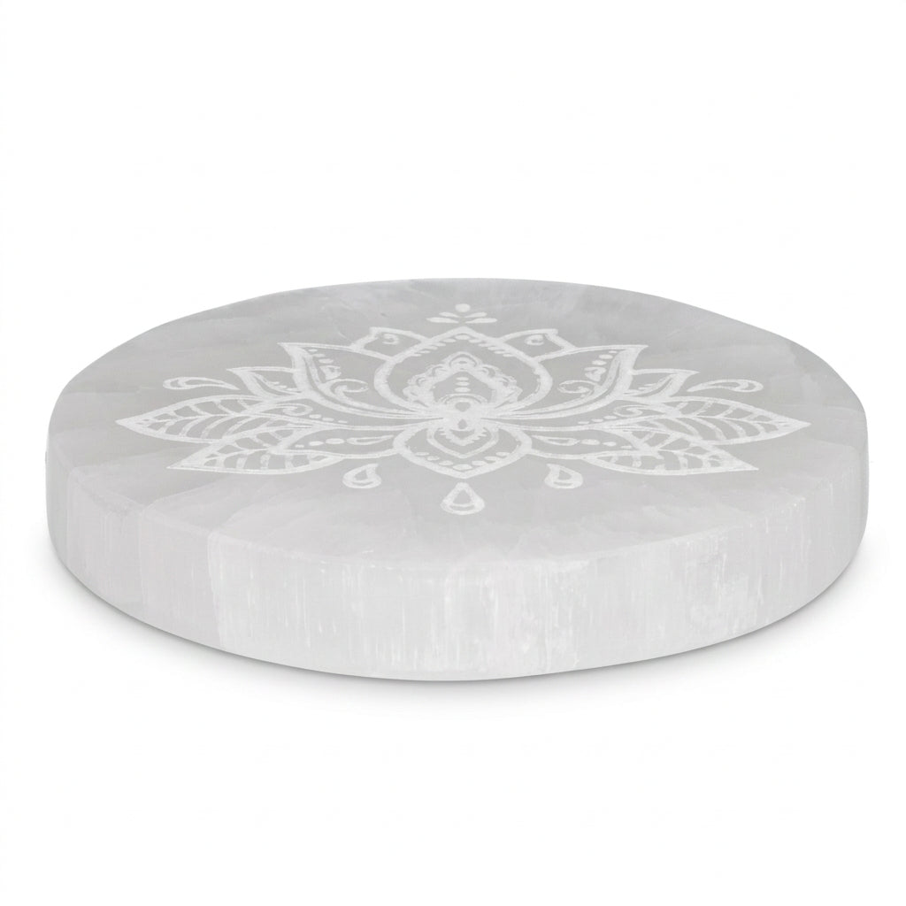 Plaque de rechargement en Selenite Fleur de Lotus 2
