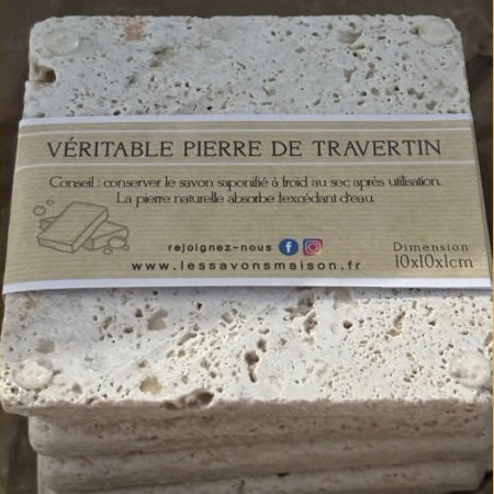 Porte savon en travertin 
