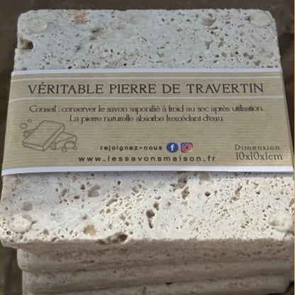 Porte savon en travertin 
