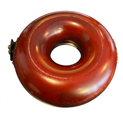 Boîte à bijoux chinoise vintage en couronne - Bois laqué, 13 cm