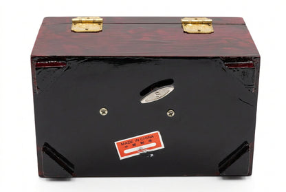 Boîte à bijoux musicale asiatique vintage - Bois laqué, 15 cm