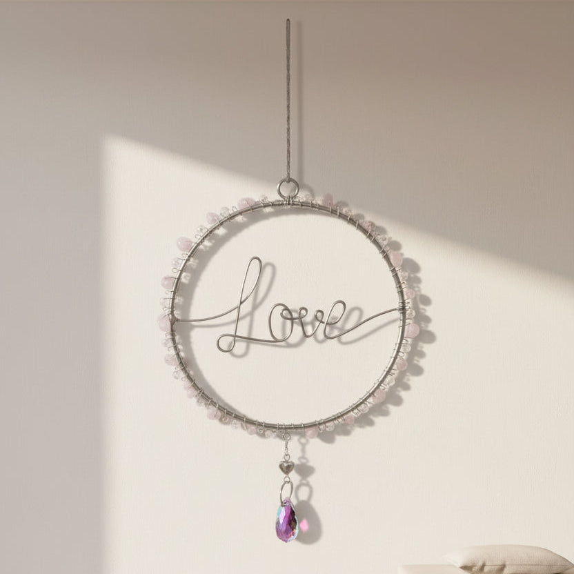 Attrape soleil Love Quartz rose goutte rose