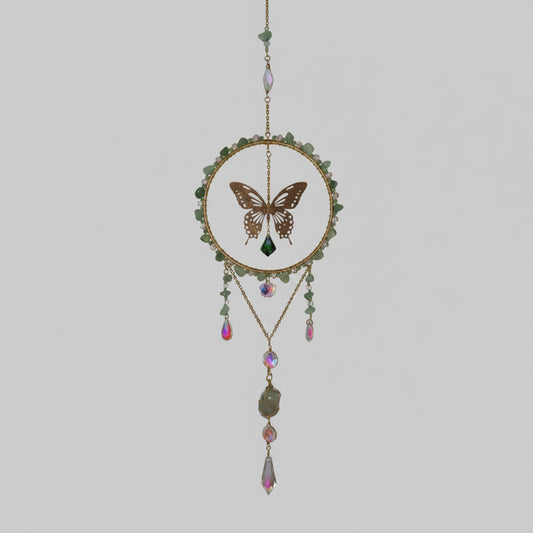 Attrape soleil papillon aventurine verte