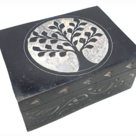 Boite bijoux pierre saponite arbre de vie 1