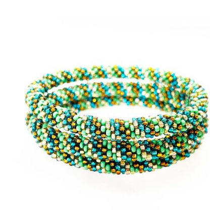 bracelet-nepalais-camaieu vert et bleu