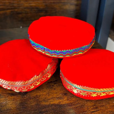 Coussin pour bol tibétain rouge