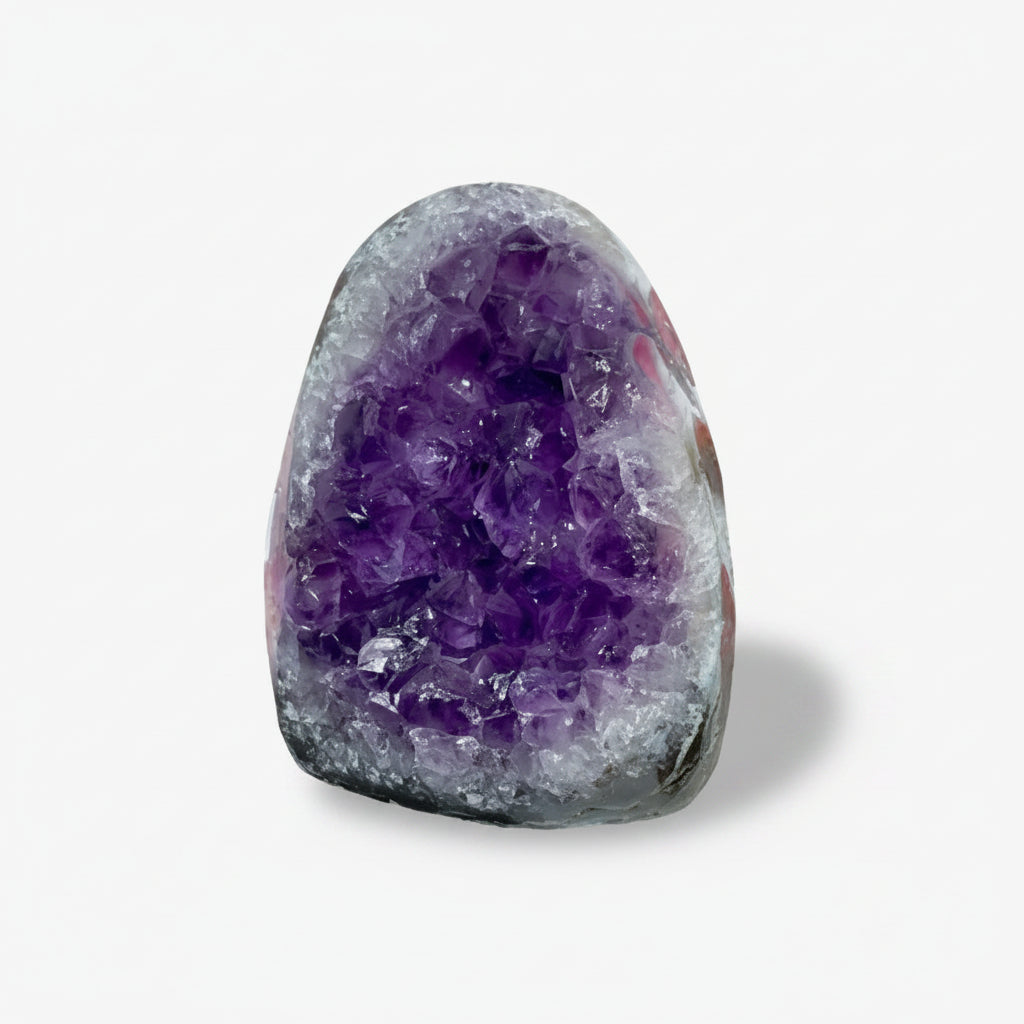 Geode en améthyste poli