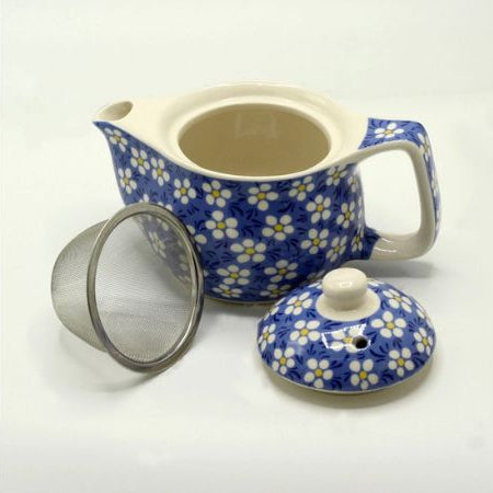 Théière bleue à fleurs 2