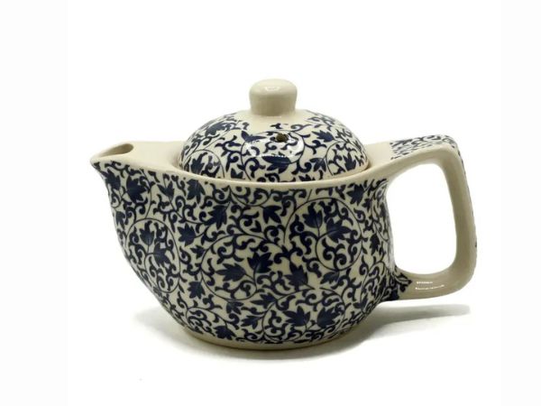 Théière bleue en céramique